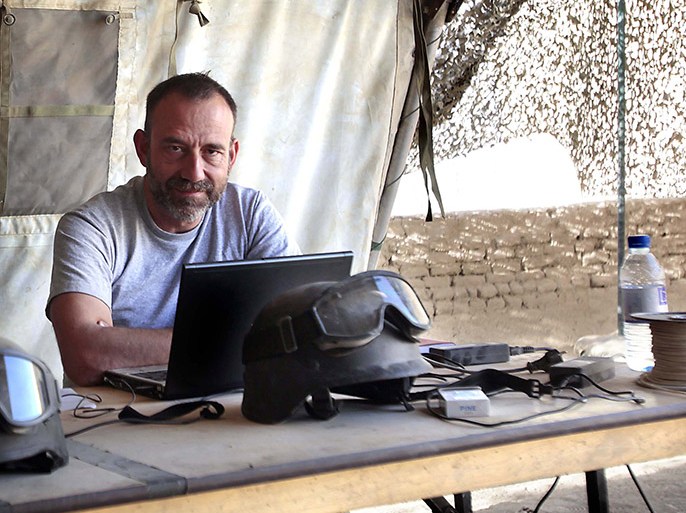 A handout picture obtained on March 2, 2014 shows Spanish journalist Marc Marginedas of El Periodico newspaper in the Canadian base of Patricia in Afghanistan on October 10, 2010. Marginedas, who was kidnapped in Syria on September 2013 by jihadists of the Islamic State of Iraq and the Levant, has been released his newspaper said today. AFP