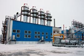 A picture made available on 19 December 2007 shows the buildings of the Yuzhno-Russkoye gas field in northwest Siberia near the city of Novy Urengoy, Russia on 18 December 2007. On 18 December, Russia and Germany launched Yuzhno Russkoye gas field. German Foreign Minister Frank-Walter Steinmeier attended the inauguration ceremony in Moscow on 18 December. EPA/STR