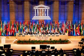epa02987008 (FILE) A file picture dated 25 October 2011 of the 36th session of UNESCO's General Conference in Paris, France. The United Nations Educational, Scientific and Cultural Organization (UNESCO) on 31 October 2011 voted to admit Palestine as a full member despite opposition from the United