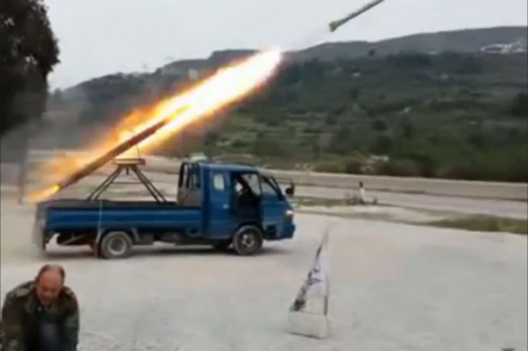 فيلق الشام - الساحل - اطلاق صاروخ غراد على معاقل النظام وشبيحته في صلنفه