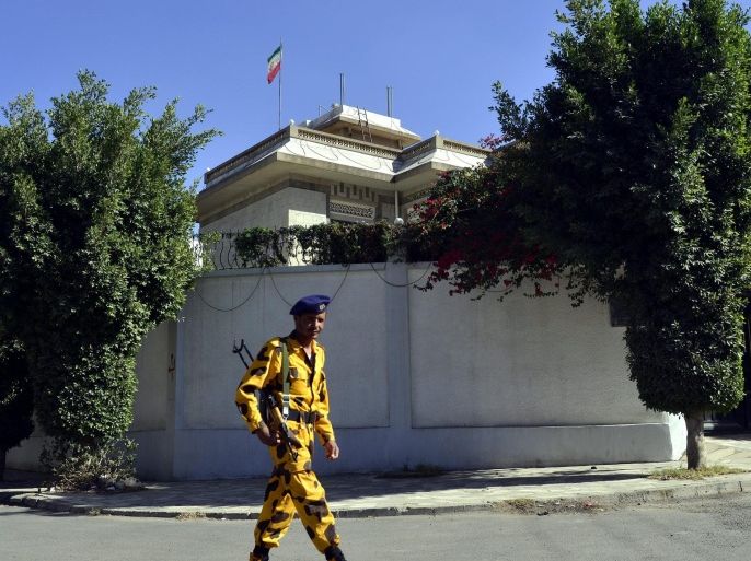 A Yemeni soldier patrols outside the Iranian ambassador's residence in Sana'a, Yemen, 18 January 2014. An Iranian diplomat was wounded when gunmen attacked his car in the Yemeni capital, according to Yemeni media reports. The assailants, traveling in a white car, fired upon the diplomat in southern Sana'a's Shamila district, a news website said, citing an unnamed security official. The diplomat was taken to hospital in critical condition, according to the report.