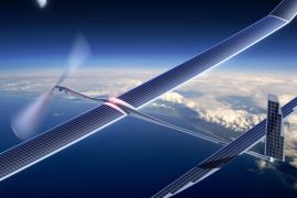 This undated image released by Titan Aerospace shows the company's Solara 50 aircraft. Facebook is in talks to buy Titan Aerospace, a maker of solar-powered drones, to step up its efforts to provide Internet access to remote parts of the world, according to reports released Tuesday, March 4, 2014. (AP Photo/Titan Aerospace)