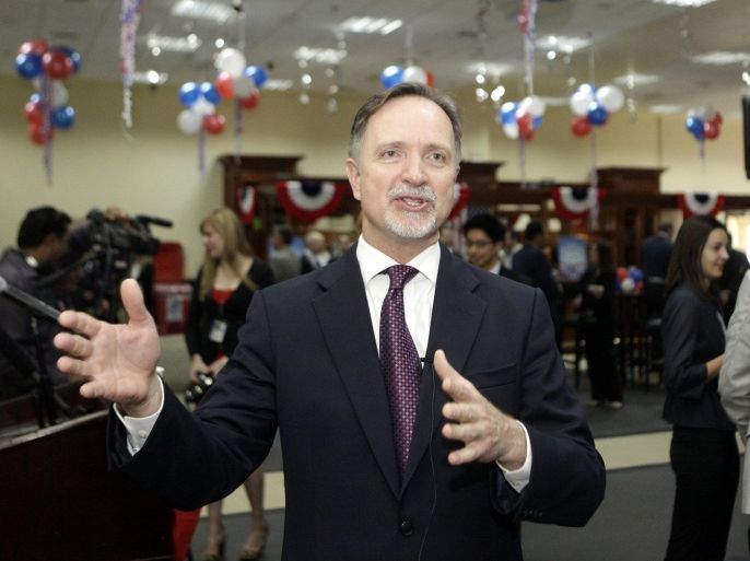 US Ambassador to Iraq Robert Stephen Beecroft speaks during a news conference after the announcement of President Barack Obama's victory in the US elections, in Baghdad, Iraq, 07 November 2012. Democratic President Obama defeated Republican candidate Mitt Romney in the US elections.