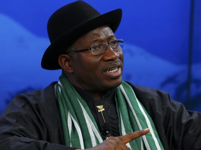 Nigeria's President Goodluck Jonathan speaks during a session at the annual meeting of the World Economic Forum (WEF) in Davos January 22, 2014. REUTERS/Denis Balibouse (SWITZERLAND - Tags: POLITICS BUSINESS HEADSHOT)