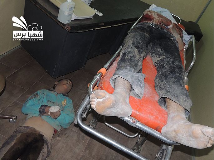 قتلى من الأطفال جرار البراميل المتفجرة على بلدة مارع بريف حلب1
