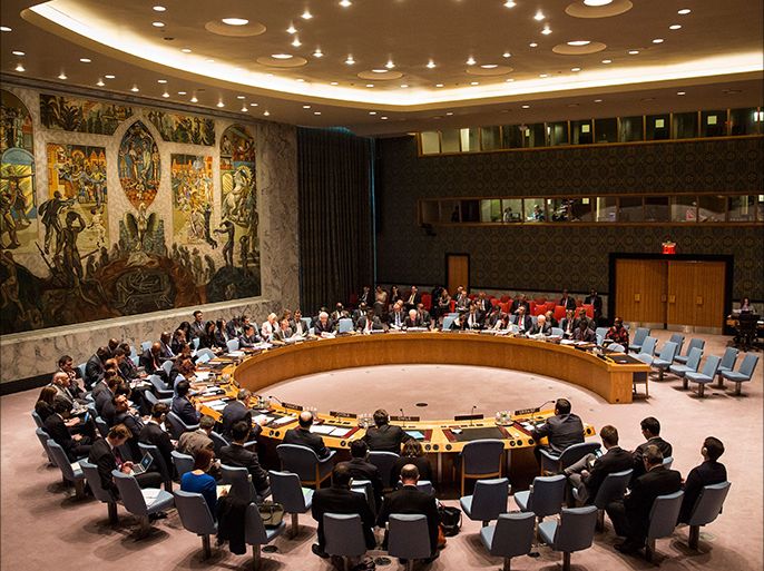 The United Nations Security Council meets regarding the simmering conflict between Ukraine and Russia on May 2, 2014 in New York City