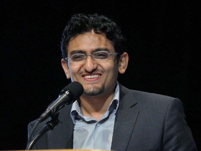 2011 Profiles in Courage Awards recipient Wael Ghonim, representing the people of Egypt for their popular uprising demanding democratic reforms, speaks during the Profiles in Courage Award ceremony at the John F. Kennedy Library in Boston, Massachusetts May 23, 2011.