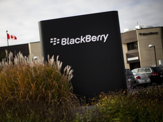 A sign is seen at the Blackberry campus in Waterloo, September 23, 2013. REUTERS/Mark Blinch