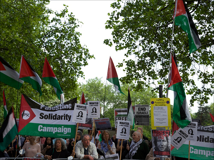 مظاهرة الخميس تأتي في مستهل حراك جماهيري للفلسطينيين المقيمين بأوروبا(الجزيرة)