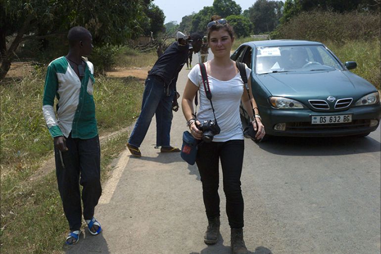 Picture taken in Damara, 70km north from Bangui, on February, 21, 2014 of French journalist Camille Lepage. French journalist Camille Lepage, 26, has been killed while on a reporting assignment in Central African Republic, French President Francois Hollande said on May 13, 2014 in a statement, vowing to make every effort to shed light on the murder. "The body of Miss Lepage was found by a patrol of Sangaris troops while checking a vehicle driven by anti-Balaka militia in the region of Bouar" in west of the country, it said, referring to militamen from the mainly Christian vigilante group. AFP PHOTO / FRED DUFOUR