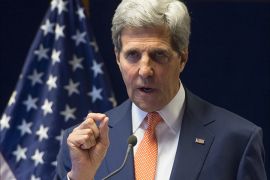 US Secretary of State John Kerry holds a press conference in Addis Ababa, on May 1, 2014. Fears of genocide and famine in war-torn South Sudan dominated US Secretary of State John Kerry's agenda today, as he launched an Africa tour focusing