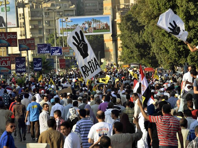 إحدى المظاهرات الرافضة للانقلاب العسكري بالقاهرة.jpg