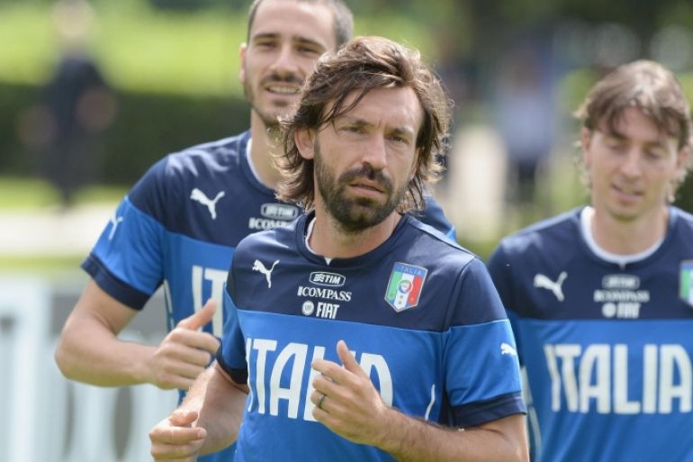 FLORENCE, ITALY - MAY 26: Andrea Pirlo of Italy during a training session at Coverciano on May 26, 2014 in Florence, Italy.