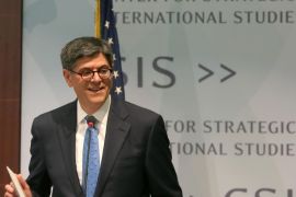 WASHINGTON, DC - JUNE 02: Treasury Secretary Jack Lew speaks at the Center for Strategic and International Studies (CSIS), on June 2, 2014 in Washington, DC. Secretary Lew spoke about the evolution of the Treasury Department's national security role on the 10-year anniversary of the Treasury Department's Office of Terrorism and Financial Intelligence.