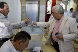 A man votes during the presidential election in Damascus, Syria, Tuesday June 3, 2014. Polls opened in government-held areas in Syria amid very tight security Tuesday for the country's presidential election, a vote that President Bashar Assad is widely expected to win. (AP Photo/Dusan Vranic)