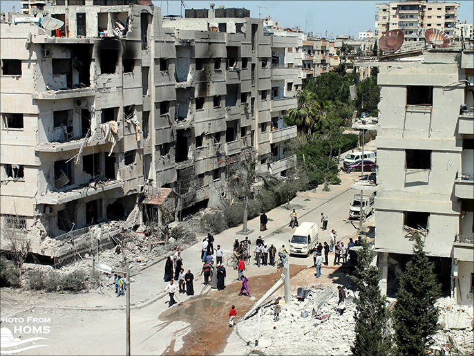 ‪حي الوعر في حمص يشهد هدنة أخرى لكتائب المعارضة والنظام‬ (اتحاد تنسيقيات الثورة)