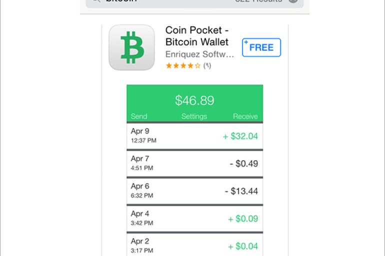 Coin Pocket .. أول تطبيق للعملة الرقمية Bitcoin يصل إلى متجر “آب ستور”