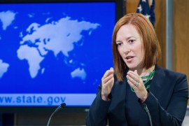 US State Department spokesperson Jen Psaki conducts her daily briefing for reporters on June 16, 2014 at the State Department in Washington. AFP PHOTO/Paul J. Richards