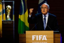 SAO PAULO, BRAZIL - JUNE 11: President of FIFA Joseph Blatter speaks to the audience during the opening ceremony of the 64th FIFA Congress at the Expocenter Transamerica on June 11, 2014 in Sao Paulo, Brazil.