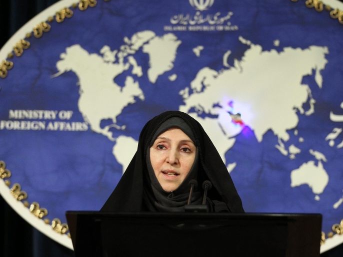 Iranian Deputy Foreign Minister Marzieh Afkham speaks to the media in Tehran, Iran, 10 September 2013. Afkham said that Iran welcomes Russia's proposal on international control of chemical weapons in Syria.