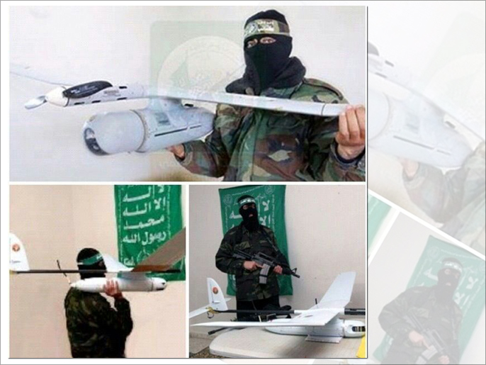 كتائب القسام قالت إنها أرسلت طائرة من دون طيار في مهمة هجومية إلى إسرائيل (الصورة من موقع القسام على تويتر (الجزيرة)