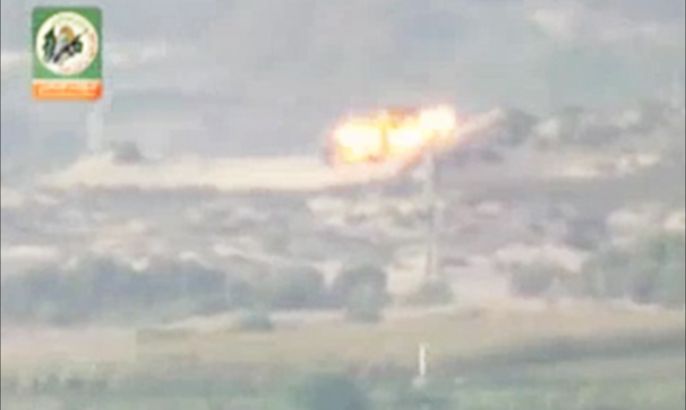 تفجير دبابة ميركافا اسرائيلية قرب موقع زكيم