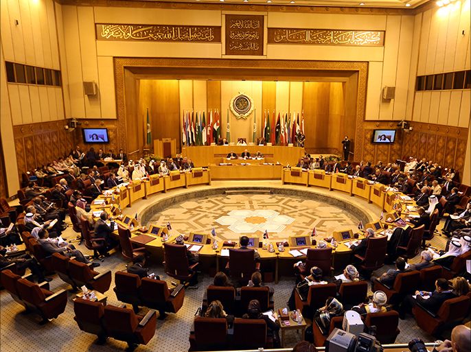 epa04316184 A general view of the Arab League Foreign Ministers emergency meeting at the League's headquarters in Cairo, Egypt, 14 July 2014. Egypt on 14 July put forward a proposal for a ceasefire in the Gaza Strip, to take effect within hours, the most recent play in a diplomatic push by several nations to stop the region's current round of fighting. However, as peace talks continued at several venues, rocket fire and airstrikes continued. At an Arab League meeting about Gaza, Egypt's Foreign Ministry proposed that a total ceasefire enter into effect at 9 am on 15 July (0600 GMT). EPA/KHALED ELFIQI