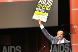 UNAIDS Executive Director Michel Sidibe addresses the opening ceremony for the Aids 2014 conference in Melbourne, Australia, 20 July 2014. The 20th International AIDS Conference opened in Melbourne with delegates observing a moment of silence to honor colleagues killed in the Malaysia Airlines crash en route to the event. EPA/DAVID CROSLING AUSTRALIA AND NEW ZEALAND OUT