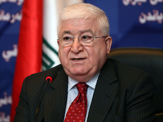 (FILES) - A file picture taken on July 27, 2010 shows Iraqi parliament caretaker speaker Fuad Masum during a parliamentary session in Baghdad. Iraq's parliament elected om July 24, 2014 the veteran Kurdish politician as federal president, a move that paves the way for the much-delayed formation of a new government. AFP PHOTO / ALI AL-SAADI