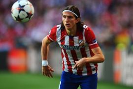 LISBON, PORTUGAL - MAY 24: Filipe Luis of Club Atletico de Madrid in action during the UEFA Champions League Final between Real Madrid and Atletico de Madrid at Estadio da Luz on May 24, 2014 in Lisbon, Portugal.