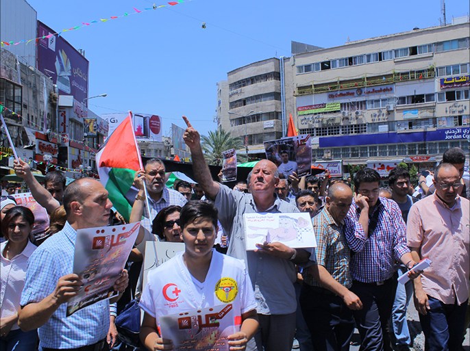 الفلسطينيون خرجوا بمظاهرة بنابلس تنديدا بالحرب على غزة ودعوا لمواجهة الاحتلال- الجزيرة نت5