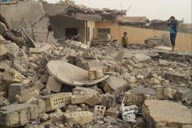 آثار القصف على مدينة الفلوجة حي الجمهورية من قبل الجيش العراقي