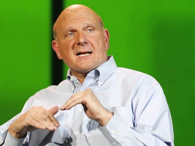 Microsoft Chief Executive Officer Steve Ballmer speaks at the last opening Microsoft keynote at the Consumer Electronics Show opening in Las Vegas in this file picture taken January 9, 2012. Ballmer, the former head of Microsoft, has completed his $2 billion purchase of the Los Angeles Clippers basketball team, ending a saga that began when former team owner Donald Sterling was heard making racist remarks to his girlfriend on a tape recording. REUTERS/Rick Wilking/Files (UNITED STATES - Tags: BUSINESS SPORT BASKETBALL)