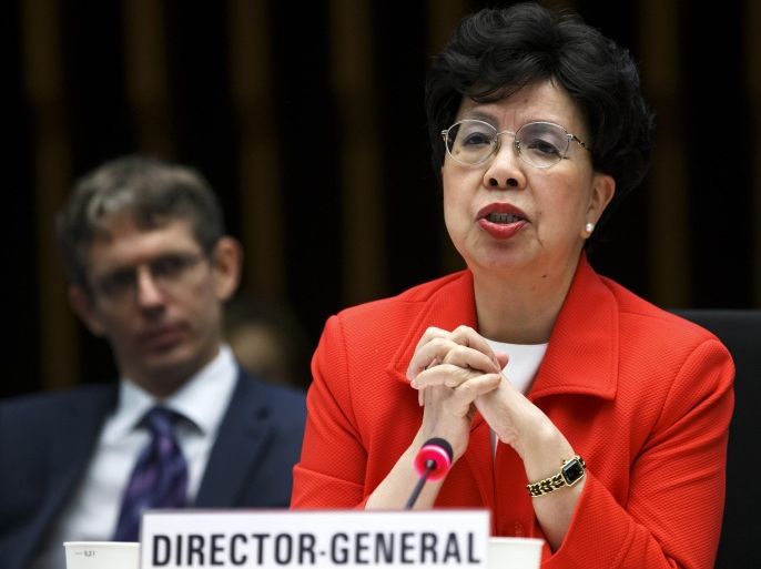 China's Margaret Chan, General Director of the World Health Organization, WHO, listens to a statement during the WHO conference on health and climate change, at the headquarters of the World Health Organization in Geneva, Switzerland, Wednesday, Aug. 27, 2014. (AP Photo/Keystone,Salvatore Di Nolfi)