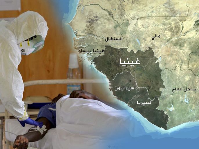 خريطة انتشار مرض إيبولا في إفريقيا