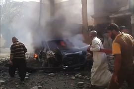 الطائرات المروحية العراقية تقصف مدينة الفلوجة