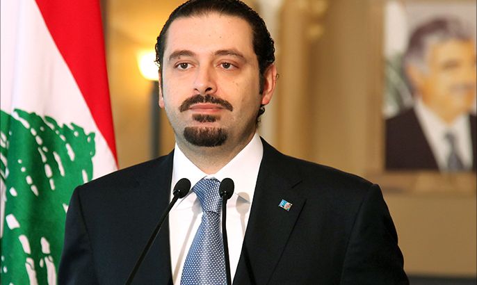 epa02548445 A handout picture released by Dalati & Nohra, shows outgoing Lebanese Prime Minister Saad Hariri speaking to the nation at his house in Beirut, Lebanon, 25 January 2011