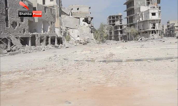 البراميل المتفجرة تمحو دوار الحلوانية من مدينة حلب
