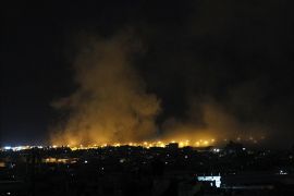 Smoke and fire billow following an Israeli air strike in Rafah in the southern of Gaza Strip on August 09, 2014. Israeli warplanes pounded targets in Gaza, a day after killing at least five Palestinians, and militants fired dozens of rockets into Israel after attempts to extend a three-day truce stalled. AFP