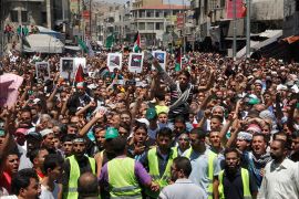 مسيرة وسط العاصمة عمان من المسجد الحسيني انتصارا لغزة