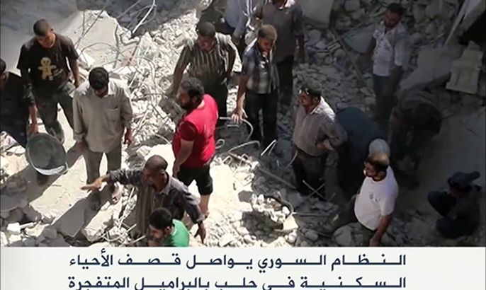 النظام السوري يواصل قصف أحياء حلب بالبراميل المتفجرة