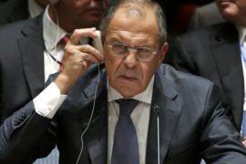 Russia's Foreign Minister Sergey Lavrov listens to a translation during a meeting of the United Nations Security Council at the 69th U.N. General Assembly in New York, September 24, 2014. REUTERS/Brendan McDermid (UNITED STATES - Tags: POLITICS)