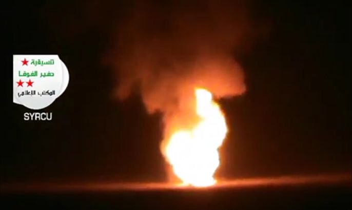انفجار خط الغاز المار بالقلمون الشرقي بريف دمشق