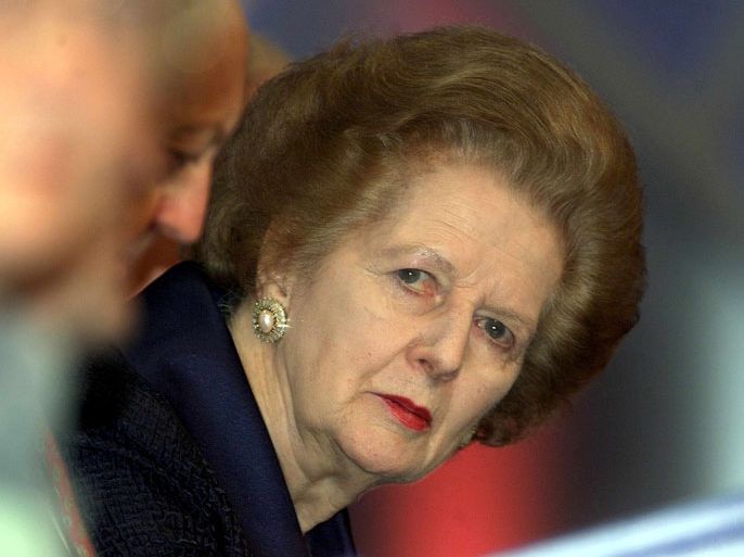 epa03653772 (FILE) A file picture dated on 03 October 2000 shows former British Prime Minister Margaret Thatcher listening to a speaker during a defence session on the second day of the Conservative Party Conference in the Bournemouth International Centre, Britain. Former British prime minister Margaret Thatcher died early 08 April 2013 at the age of 87 following a stroke, her spokesman Lord Bell said. Thatcher was Leader of the Conservative Party from 1975 to 1990. Margaret Thatcher was Britain's first female prime minister and served three consecutive terms in office from 1979 to 1990. She was one of the dominant political figures of the 20th century in Britain. Margaret Thatcher held a life peerage as Baroness Thatcher, of Kesteven in thwe County of Lincolnshire, which entitles her to sit in the House of Lords. EPA/GERRY PENNY This photo is part of a pictures package put together as a retrospective on Margaret Thatcher's life and works