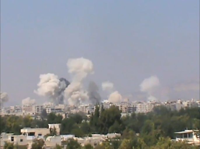 قصف كثيف على بلدة عين ترما بريف دمشق