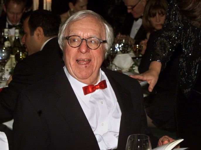 FILE - This Nov. 15, 2000 file photo shows science fiction writer Ray Bradbury at the National Book Awards in New York. Publisher William Morrow announced Thursday, April 11, 2013, that 16 Bradbury works will be released in April and seven more later in the year. The science fiction-fantasy master, who died in 2012 at age 91, had long resisted e-books, but relented late in life. In 2011, he granted electronic rights for his futuristic classic “Fahrenheit 451.” (AP Photo/Mark Lennihan, file)