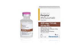 This undated photo provided by Roche, shows the initial treatment drug Perjeta The U.S. Food and Drug Administration has issued a positive review of Perjeta, a breast cancer drug from Roche that could soon become the first pharmaceutical option approved for treating early-stage disease before surgery.