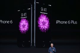 Apple CEO Tim Cook announces the iPhone 6 during an Apple special event at the Flint Center for the Performing Arts on September 9, 2014 in Cupertino, California. Apple is expected to unveil the new