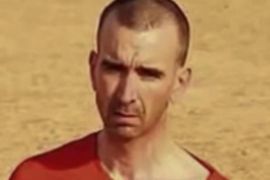 A frame from a video released by the Islamic State (IS) on 02 September 2014 purportedly shows British journalist David Cawthorne Haines being threatened at the time of the execution by beheading of American journalist Steven Sotloff, somewhere in a desert setting. A video released by IS on 14 September 2014 purportedly shows Islamic militants executing British journalist David Haines, who was kidnapped in March 2013 in Syria. EPA/ISLAMIC STATE VIDEO
