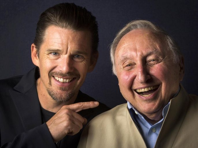 Director Ethan Hawke (L) and pianist Seymour Bernstein pose while promoting their film "Seymour: An Introduction" during the Toronto International Film Festival (TIFF) in Toronto, September 10, 2014. REUTERS/Mark Blinch (CANADA - Tags: ENTERTAINMENT)